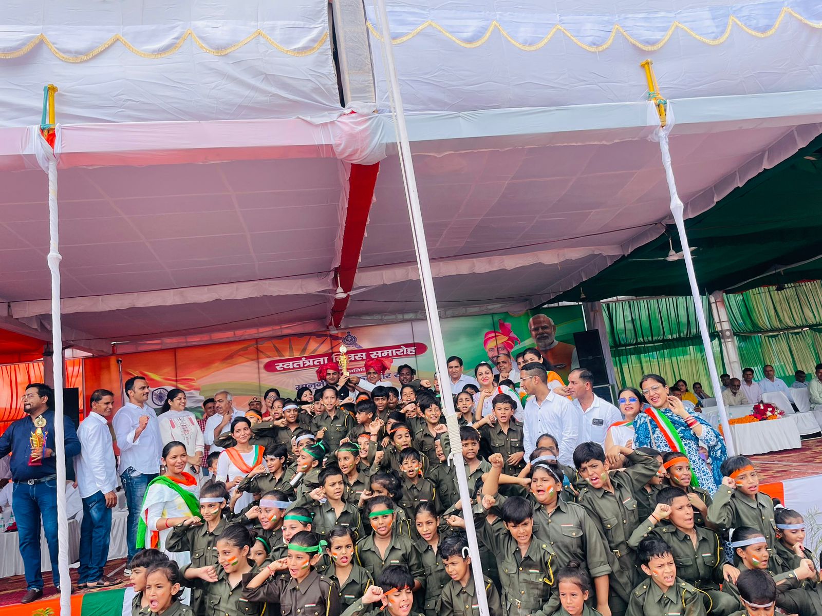 Independence Day celebration group photo.